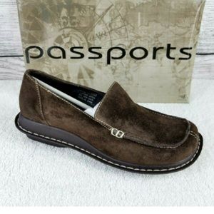 Passport Brown Suede Slip-On Loafers